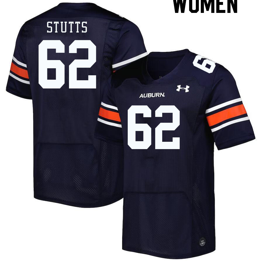 Women #62 Kameron Stutts Auburn Tigers College Football Jerseys Stitched-Navy